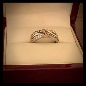 14K White Gold, Diamond and Chocolate Diamond Ring